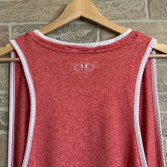 Under Armour Women's Heathered Red Muscle Tank Top - Picture 4 of 5